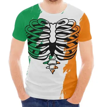 Vasaros Vyrų St. Patrick ' s Day Shamlock Airijos 3d Atspausdintas T-shirt Mados Atsitiktinis Juokinga Crewneck Didelio Dydžio Trumpas Rankovės Viršų