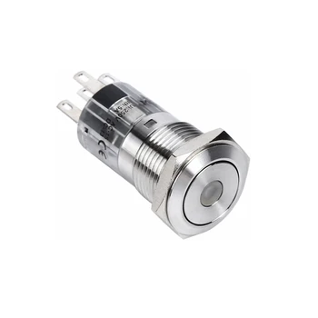 ONPOW 16mm Vandeniui Power LED Šviesos Savarankiškai užrakinti Save-iš naujo Metalo Mygtukas Jungiklis LAS1-AGQ16-D