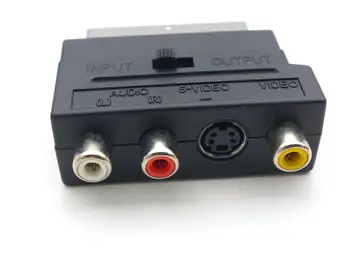 NAUJAS RGB Scart Kompozitines 3RCA S-Video, AV-TV Garso Vaizdo Adapterio arba DVD įrašymo TV ADAPTERIS