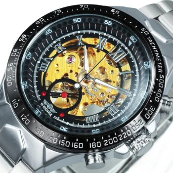 NUGALĖTOJAS Oficialiai Klasikinis Verslo Automatinis laikrodis Vyrams Top Brand Prabanga Skeletas Mechaninė Rankiniai Laikrodžiai, Nerūdijančio Plieno Dirželis
