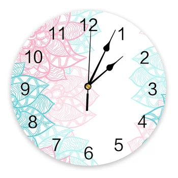 Mandala Gėlių Linija Tekstūros Modernaus Dizaino Sieninis Laikrodis Kambarį Apdaila, Virtuvė Silent Laikrodis Namų Dekoro