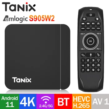 Originalus Tanix W2 Android11.0 SPDIF Smart TV BOX Amlogic S905W2 4K 2.4/5G WiFi AV1 HDR Netflix, 