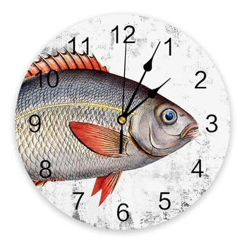 Derliaus Margi Aliejaus Tapybai Žuvų Miegamojo Sienos Laikrodį, Didelė Moderni Virtuvė Valgomasis Apvalus Sieniniai Laikrodžiai Kambarį Žiūrėti Namų Dekoro