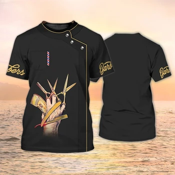Naujausias Vasaros Mados moteriški marškinėliai Kirpykla Asmeninį Pavadinimas 3d Atspausdintas T-shirt Neutralus Atsitiktinis Plaukų Marškinėliai Vienodas