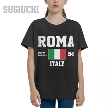 Unisex Jaunimo Berniukas/Mergaitė Italija EST.1946 Romų Kapitalo T-shirt Vaikai marškinėlius tee 100% Medvilnės Marškinėliai o-kaklo trumpomis rankovėmis Vaikams