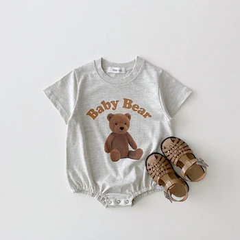 2023 korėjos Vasaros Berniuko, Romper Apranga Organinės Medvilnės Padengti Spausdinimo T shirts Romper 3month Kūdikių Drabužiai Baby Girl Bodysuit
