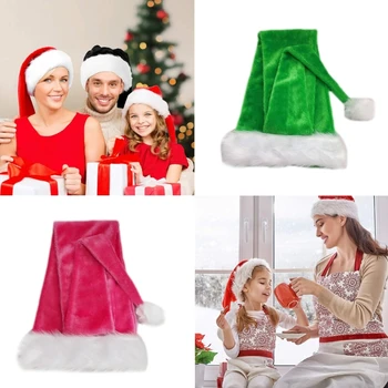 Ilgas Kalėdų Skrybėlę Pliušinis Santa Hat Kalėdų Šalis Skrybėlę Navidad Rekvizitai Naujųjų Metų