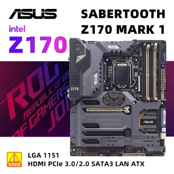1151 Plokštė rinkinys ASUS SABERTOOTH Z170 ŽENKLAS 1 Su i7-7700 cpu 4×DDR4 Intel Z170 Plokštė M. 2 PCI-E 3.0 USB3.1 ATX
