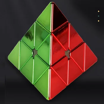 Sengso Metallic M Magic Cube Magnetinės Metalo Lipdukai Pyraminx 3x3 Metallic Piramidės, Dėlionės Greitis Magico Cubo vengrijos Žaislas