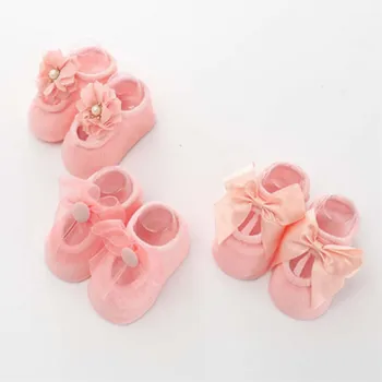 3 poros plonos medvilnės nėriniai bowknot dekoratyvinių vieniša valtis kojinės kūdikiams, vaikiška mergaitė kūdikių kojinės gumos neslidžia grindų kojinių