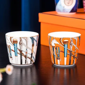 Aukštos kokybės skeptrą kaulų kiniškojo porceliano puodelis dizaino prasme nišą pora, gimtadienio dovana, dovanų dėžutėje