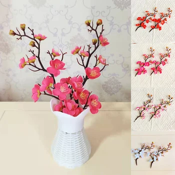 Slyvų ir Vyšnių Žiedų Dirbtinio Šilko gėlių Flores Sakura Medžių Šakas Namų Stalo Kambarį Dekoro 