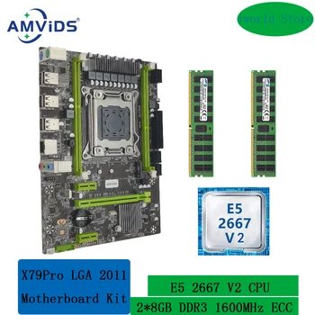 X79Pro Plokštė Rinkinys X79 Combo su Xeon E5 2667 V2 CPU ir 16 gb(2*8GB) DDR3 1 600mhz RECC Atminties Nustatyti LGA 2011 M. 2 NVME