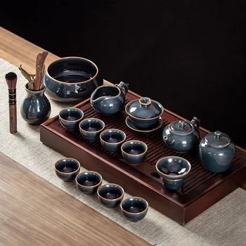 Kinų Keramikos Arbatos Rinkinys Užbaigti Medžio Dėklas Prabanga Gong Fu Porceliano Teaware Rinkiniai Ceremonija Drinkware Puodelio Virtuvės Reikmenys
