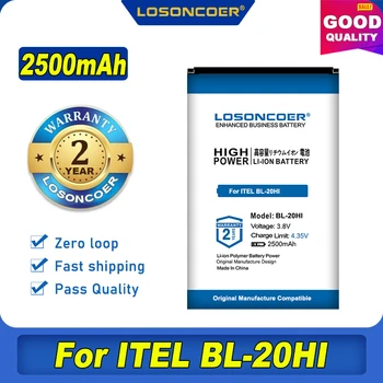 LOSONCOER 2500mAh baterija BL-20HI Mobiliojo Telefono Bateriją ITEL BL-20HI Baterija ~Sandėlyje