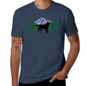 Juoda Labradoro Siluetas Evergreen T-Shirt grafikos t shirts juokinga t marškiniai vyrams, drabužiai