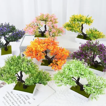 Dirbtiniai Augalai Bonsai Nedidelis Medis Puodą Padirbtų Augalų Vazoninių Gėlių Ornamentais Namų Kambario Stalo Apdailos Viešbučio Sodas Dekoras