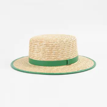 Naujas Mados Klasikinis Diržas Šiaudų Skrybėlės Moterims Prabangos Dizaineris Paplūdimio Skrybėlę Ponios Vasaros Saulės Skrybėlės Butas UV Apsauga Skrybėlę 2022