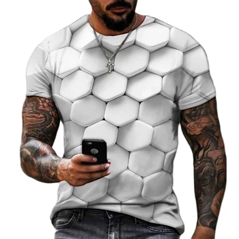 Vyrų Mados 3D T-shirt Apvalus Kaklas Trumpas rankovėmis Marškiniai, Abstrakčiai Harajuku, Negabaritinių Gatvės Mados Hip-hop ' o Drabužių 2023