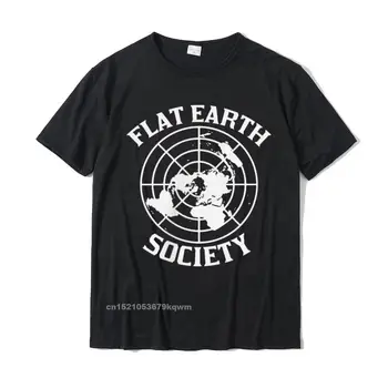 Plokščios Žemės Draugijos Logotipas Sąmokslo Teorija Įžemikliui Dovana T-Shirt Medvilnės Dizainas Tees Hip-Hop Jaunimo T Laisvalaikio Marškinėliai