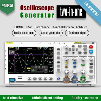 FNIRSI 1014D Skaitmeninio Saugojimo Oscilloscope 100MHz dual-channel Oscilloscope signalo generatorius