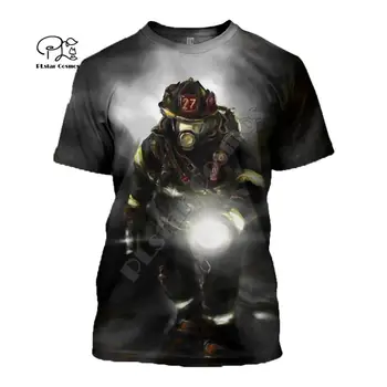 PLstar Kosmosas Ugniagesiai Gaisrininkai Herojus 3DPrinted naujausias marškinėliai vasaros Trumpas rankovės marškinėliai street Atsitiktinis marškinėliai Topai stilius-b