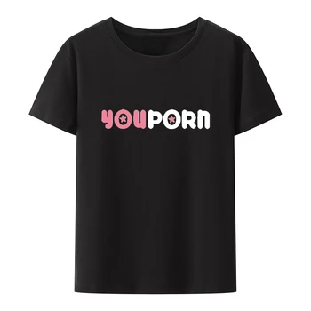 Vyriški YouPorn Marškinėliai Kokybės Trumpas Rankovėmis Tee Camisa Roupas Masculinas Gatvės Mados Kvėpuojantis Laisvalaikio Grafinis Tshirts O-kaklo